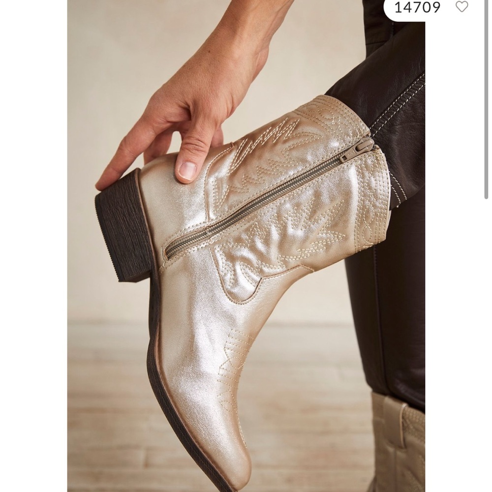 Free People Matisse Vegan Ranch Boots Platino Metallic Pistol [SOLD OUT]